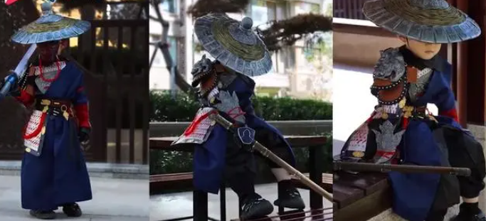 媽媽用床單為兒子縫十多套古裝